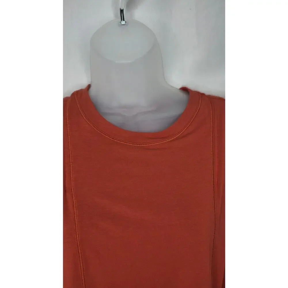 lululemon Modal Pleated Shoulder Tank Top W1DJMS Orange Sleeveless Yoga Studio